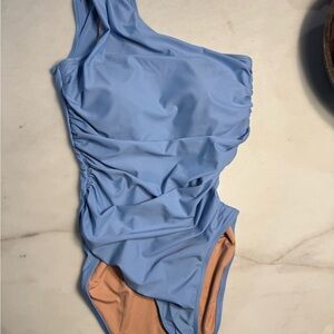 J. Crew Light Blue and Peach Kids One Piece